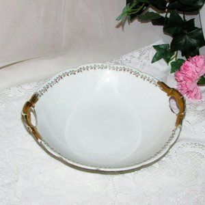 Antique Serving Bowl LIMOGES BERNARDAUD France Cottagecore Shabby Vintage Decor